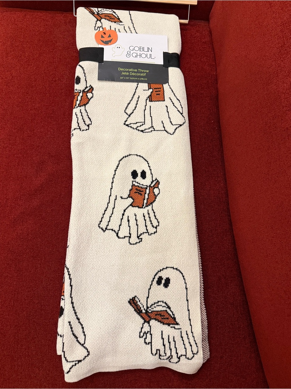 Goblin & Ghoul Ghosts Ghost Reading Book Books Blanket Throw Halloween Viral New